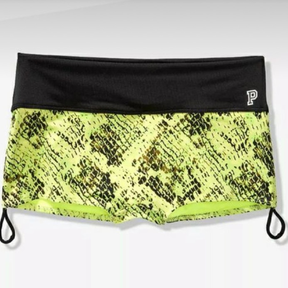 NEW VS PINK Gym to Swim Shortie Neon Snake Print
